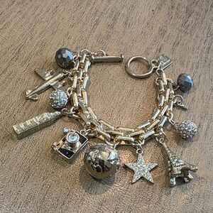 Gold-Tone Travel Charm Bracelet by Off Park with Star & Globe Accents